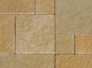 Natural Stone Paving / Indian Sandstone Paving Packs: Limestone Yellow Tumbled 15.25mtr2 natural stone paving pack