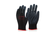 Safety Wear: Pu Protective Gloves Black 