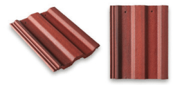 Roof slates tiles: square top roof tile red
