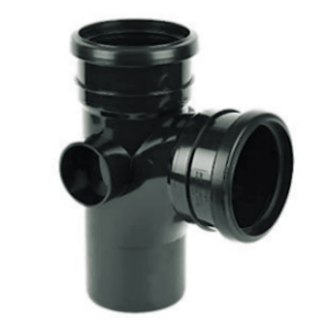Soil pipe accessories: 92.5 degree double socket branch black